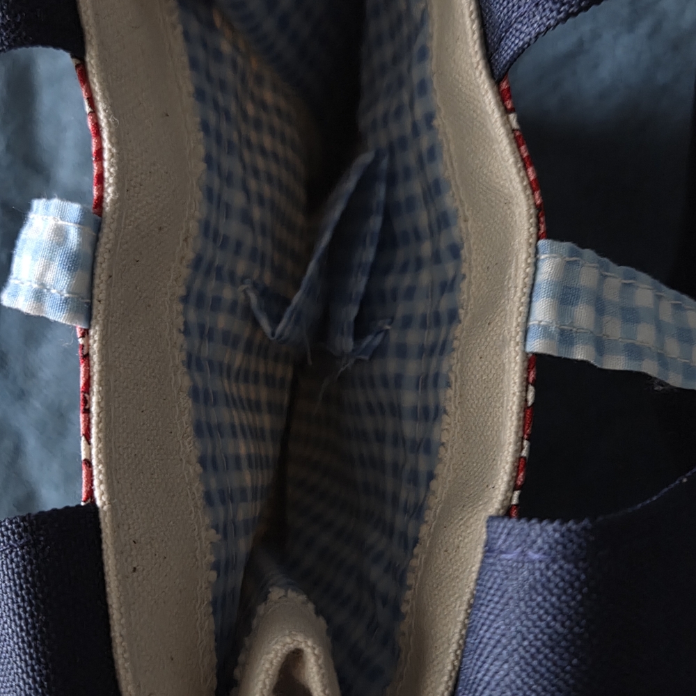 Vineyard Vines Tan and Red Canvas Tote - Picture 4 of 5